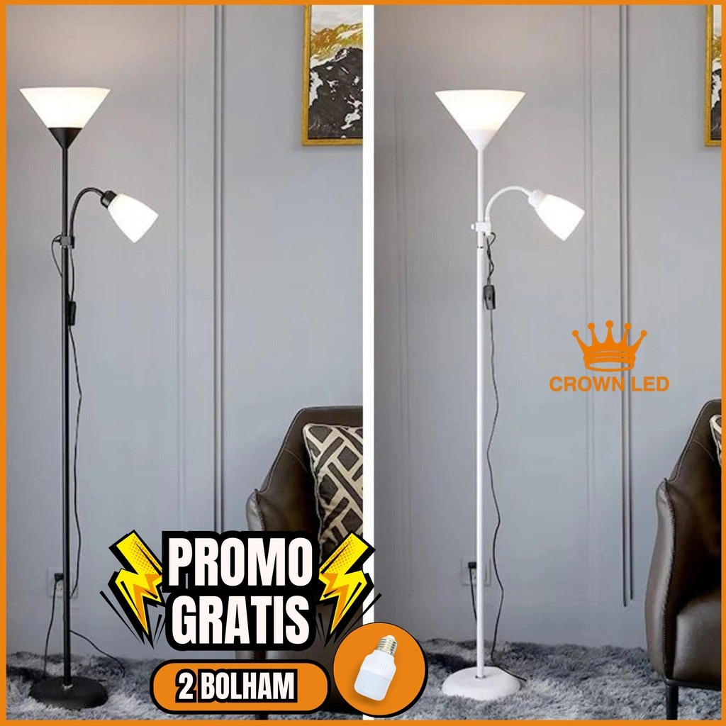 Lampu Meja Stand Lampu Lantai Berdiri Double Lamp Standing Lamp