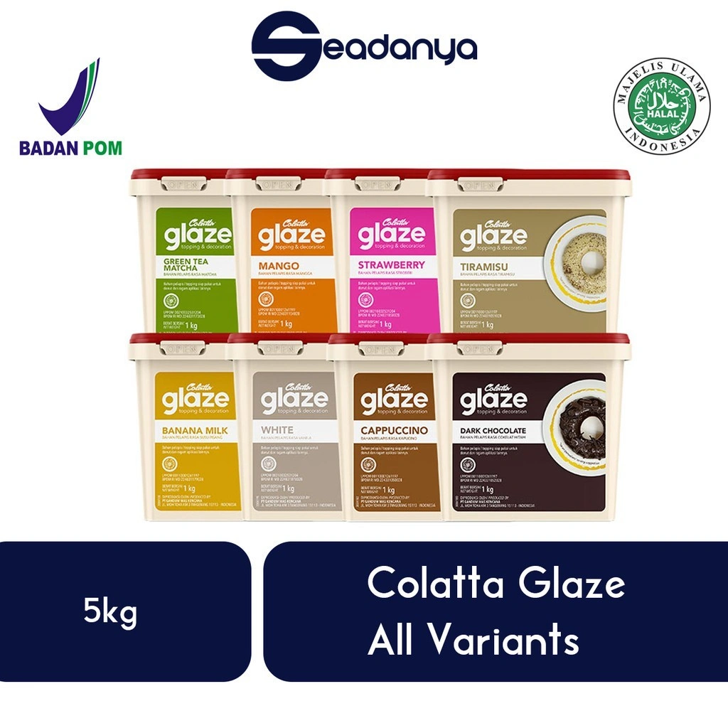 Colatta Glaze Semua Rasa TERLENGKAP 5 Kg - All Variant Topping dan Dekorasi Donat , Kue , Roti Halal