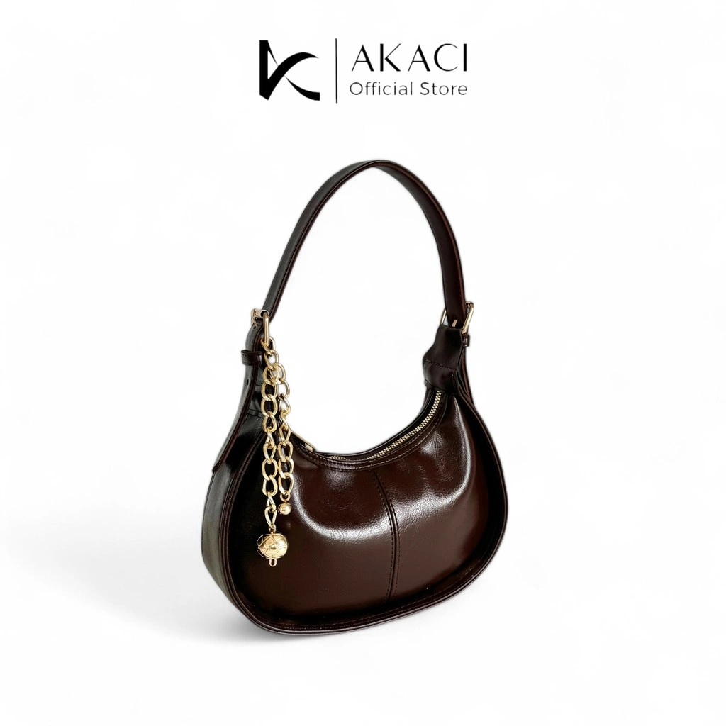 Akaci - Shoulder bag wanita ARUNA 09-8398 Bahan lexus 1 ruang Terbaru Half moon bag murah mewah tas cewek lucu simpel polos tas pesta