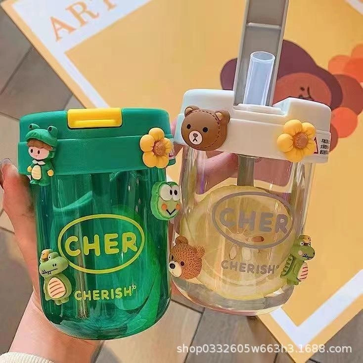 Botol Minum CHER Portable 300ml Anti Bocor / Botol Minum Anak Sekolah Botol Sedotan Anti Bocor / botol minum anak / Cangkir Kopi Coffee / botol minum air mini