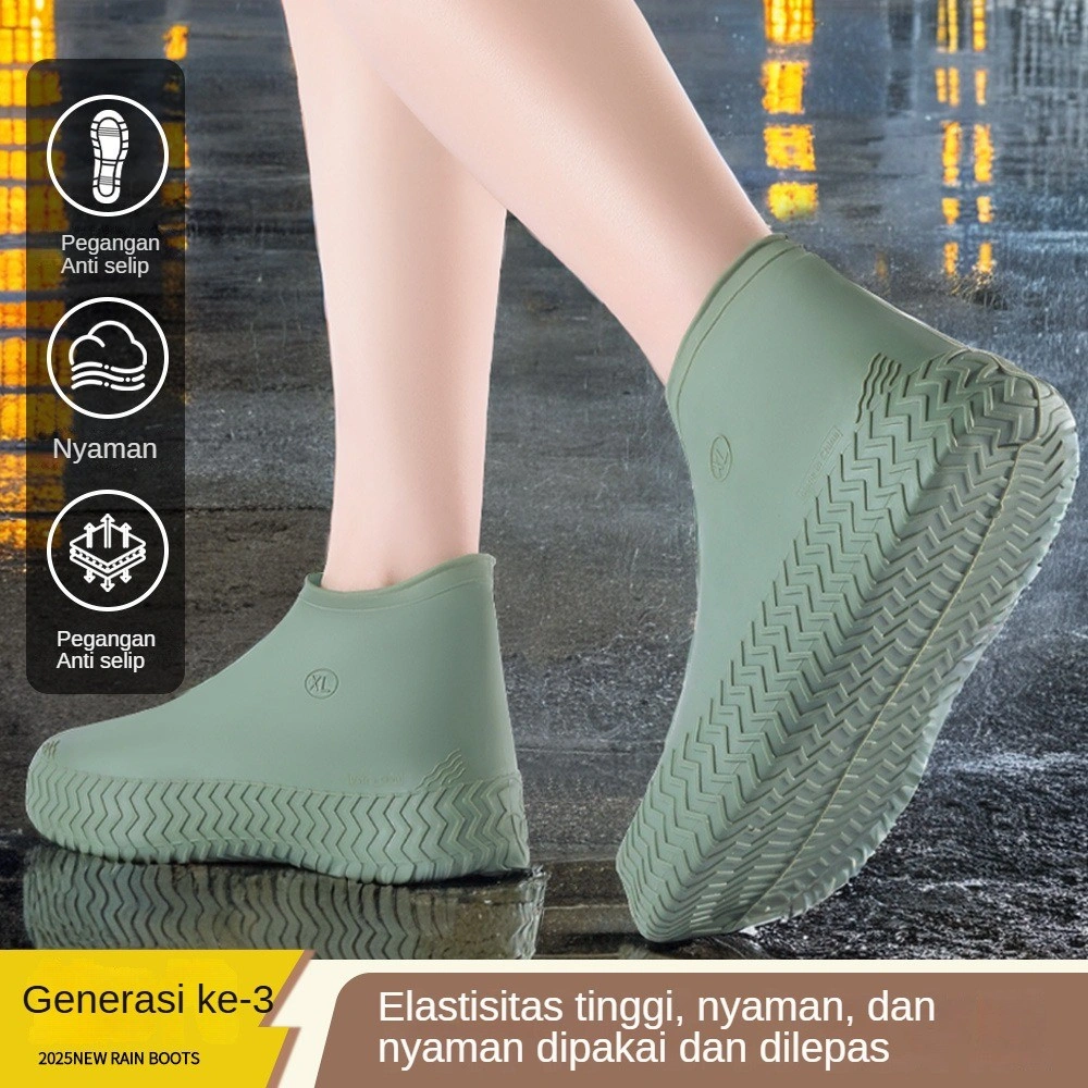 Sepatu Karet Anti Air/Untuk Hujan & Lumpur/Desain Ringkas & Mudah Dibawa