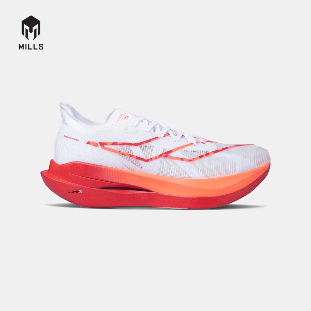 MILLS SEPATU LARI RUNNING SHOES ENERCHARGE M1 WHITE/RED/HOT CORAL 9105310