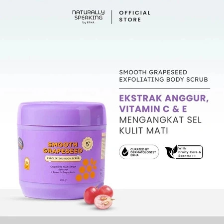 [CLEARANCE SALE] Naturally Speaking Smooth Grapeseed Exfoliating Body Scrub 200GR