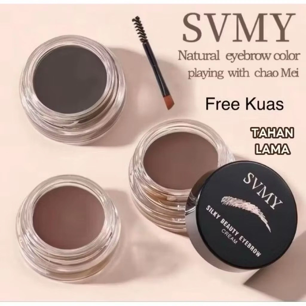 ++ FREE KUAS SVMY Eyebrow Cream Waterproof Long Lasting Gel Alis Mata Id