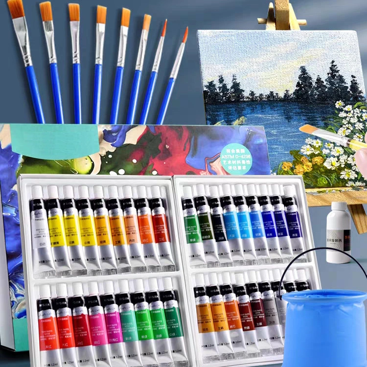 CAT AKRILIK / GOUACHE PAINTING 12 & 24 COLOR SET ISI 12 ML / CAT GOUACHE UNTUK PEMULA DAN PROFESIONAL