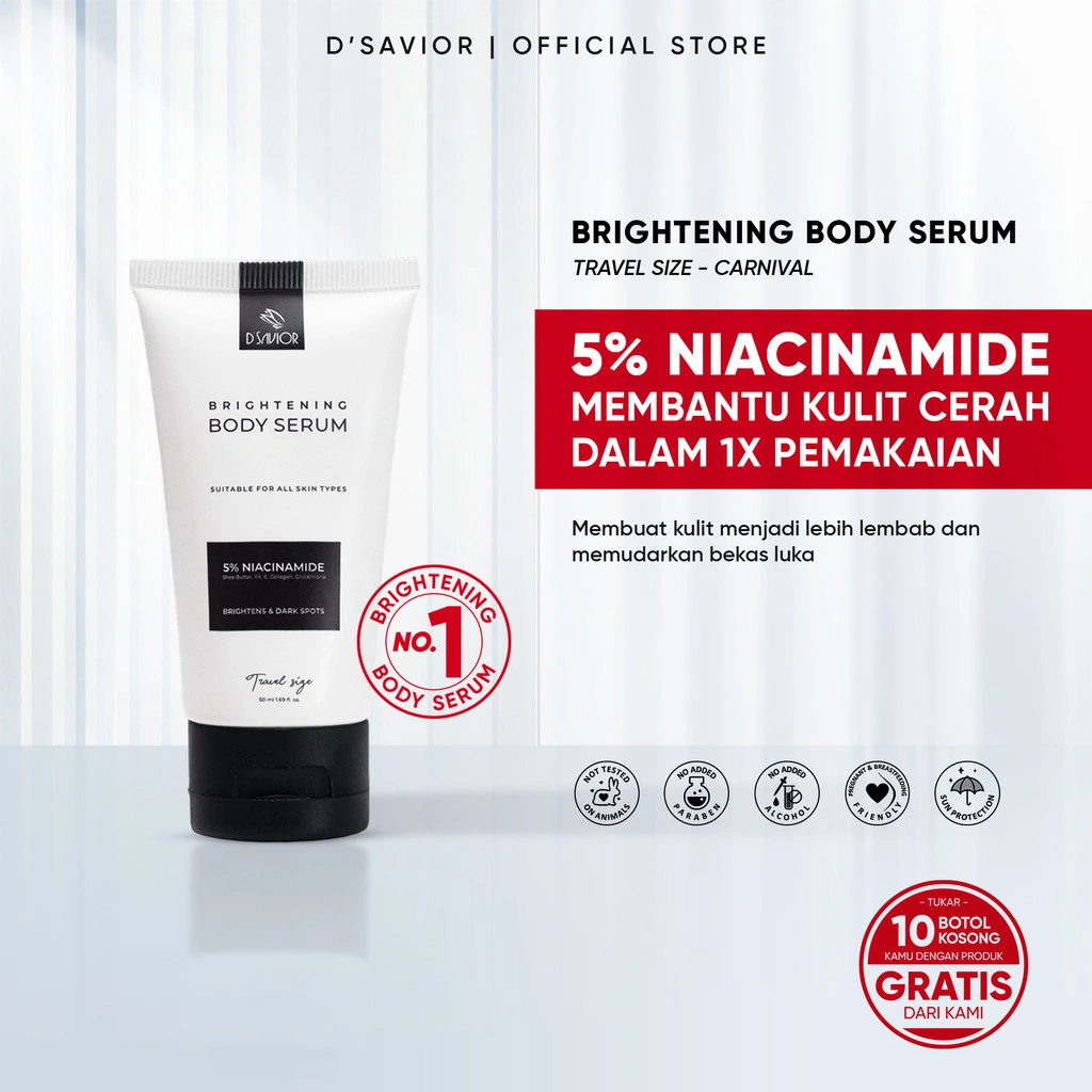 D'SAVIOR Body Serum Brightening Niacinamide 5% | Travel Size 50ml