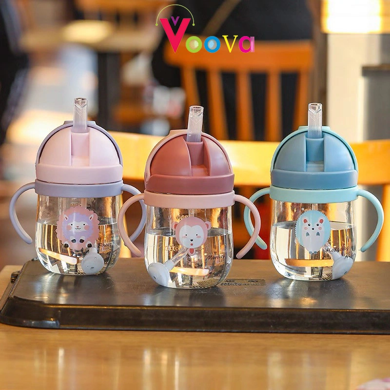 VOOVA Botol Minum Bayi/Gelas Bayi/ Cangkir Minum Bayi Dan Anak/ Botol Susu Bayi dan Anak Anak/ Cup Botol Bayi Dengan Sedotan 300ML
