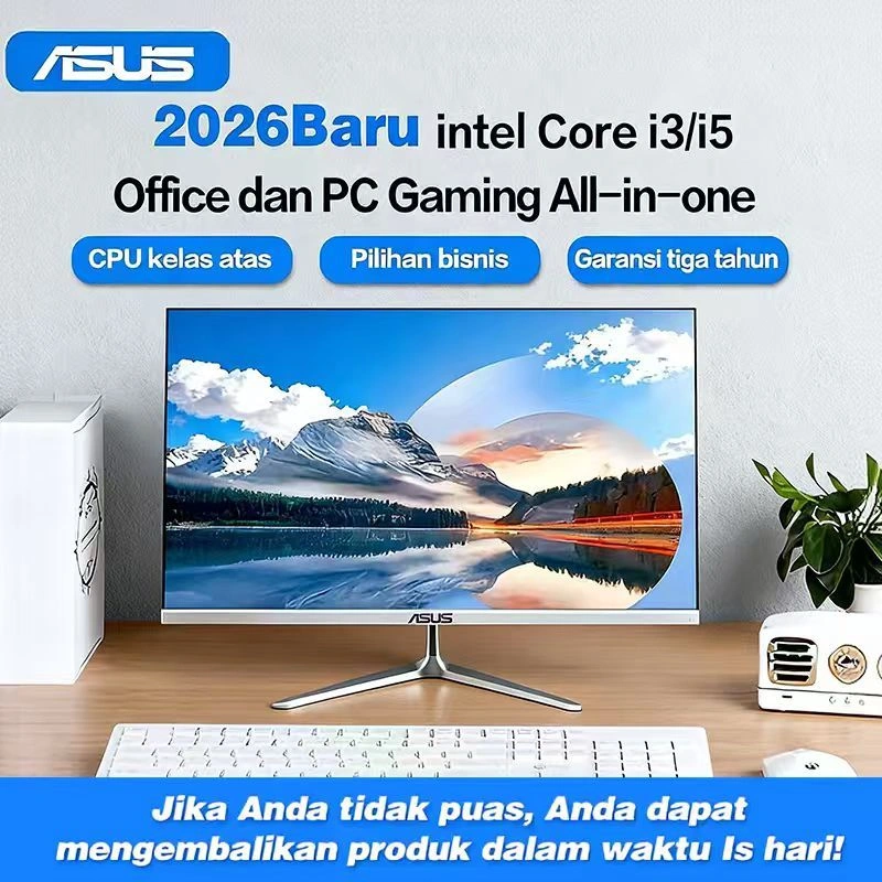 ASUS Komputer PC All in One PC Full Set Gaming Intel Core i7/i5/i3 RAM 8G16GB SSD 256G/512GB/1TB Layar HD 19/2224/27 Inch Windows