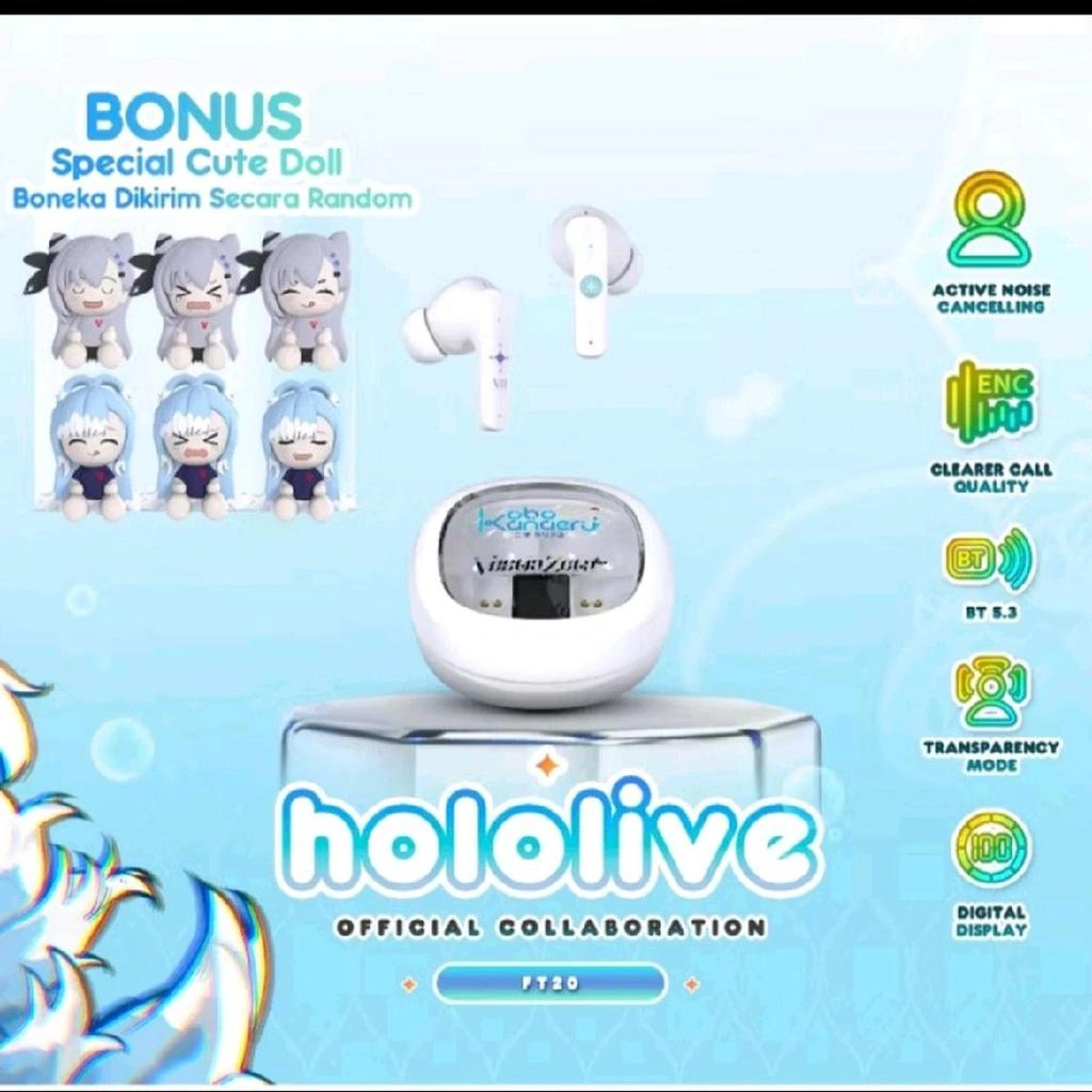 Fantech X Hololive Exclusive Collaboration TWS Groove ANC FT20 KOBO Kanaeru - TWS FANTECH Groove ANC FT20 - KOBO ZETA
