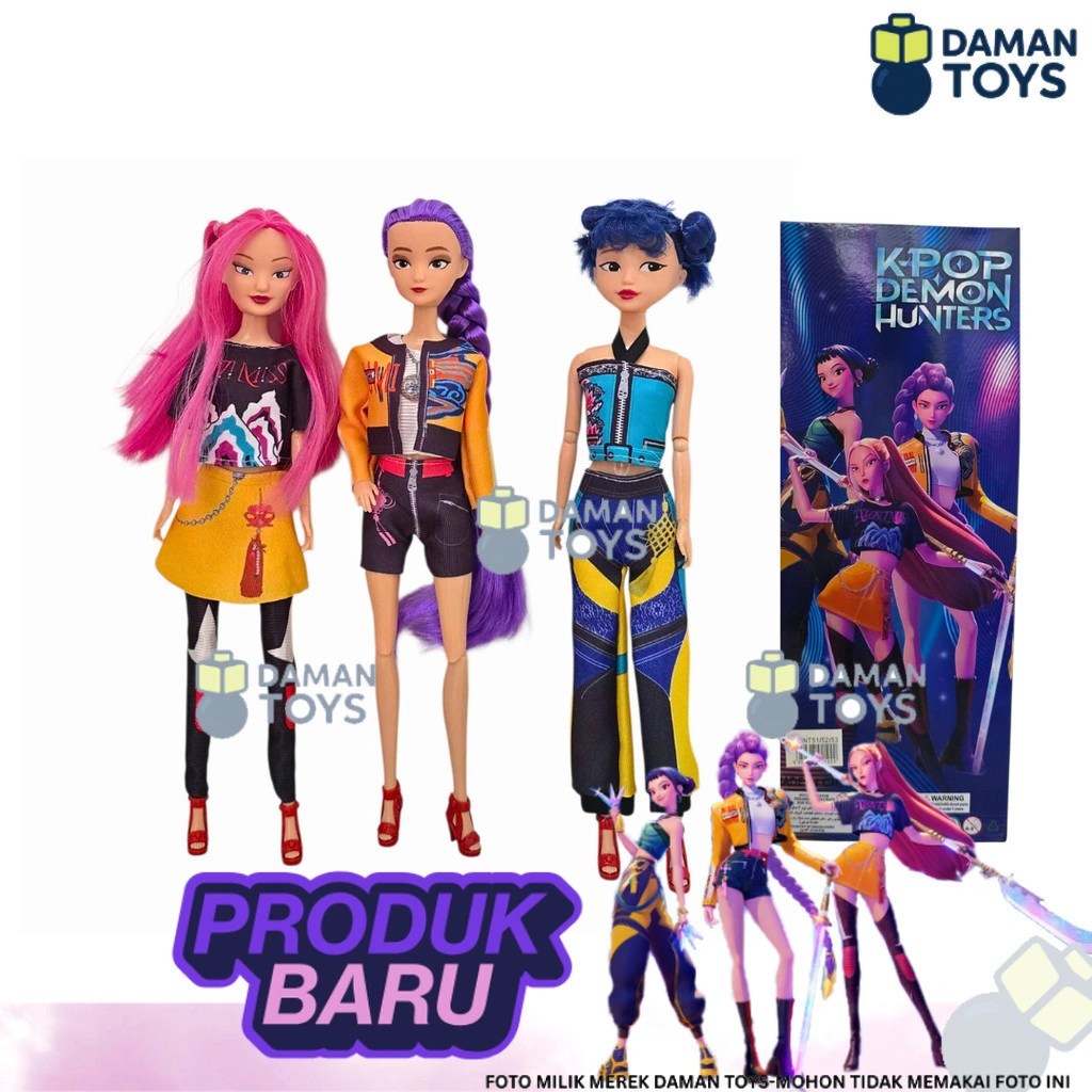 Boneka Kpop Demon Hunter Rumi Mira Zoey Huntrix (Ada Musik Lagu)