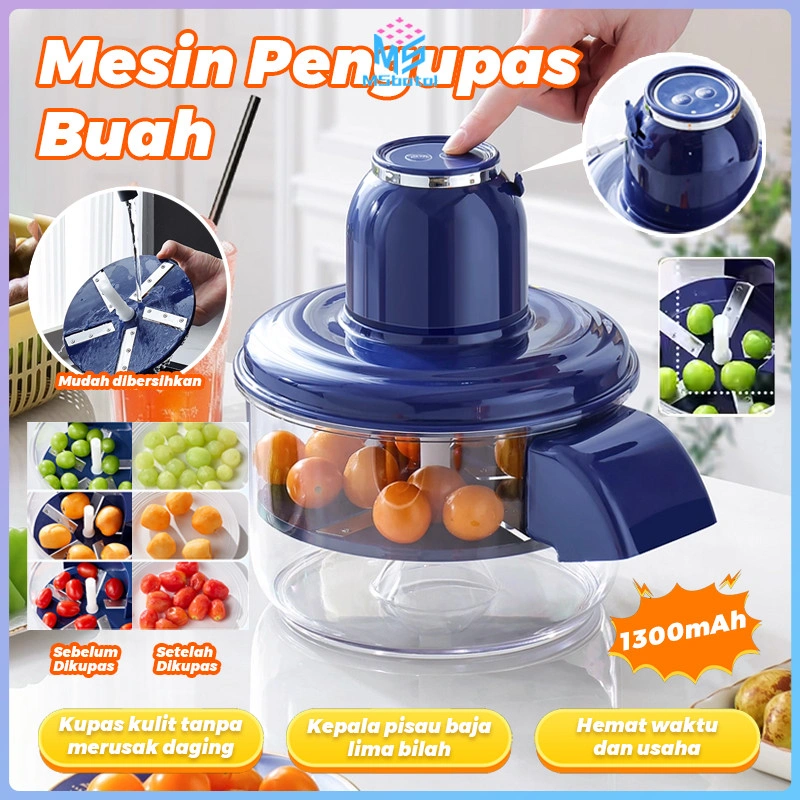 [COD] Mesin Peeler Anggur Listrik Otomatis/1300mAh Pengupas Buah Dan Sayur Elektrik/Alat Pengupas Cepat Buah Dan Sayur Untuk Restoran/Cocok Untuk Penggunaan Rumah Tangga Maupun Komersial