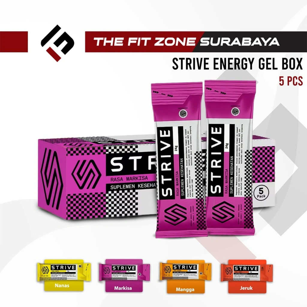 STRIVE Energy Gel 1 Box 5 Sachet Energy Booster Menambah Stamina Gel Running