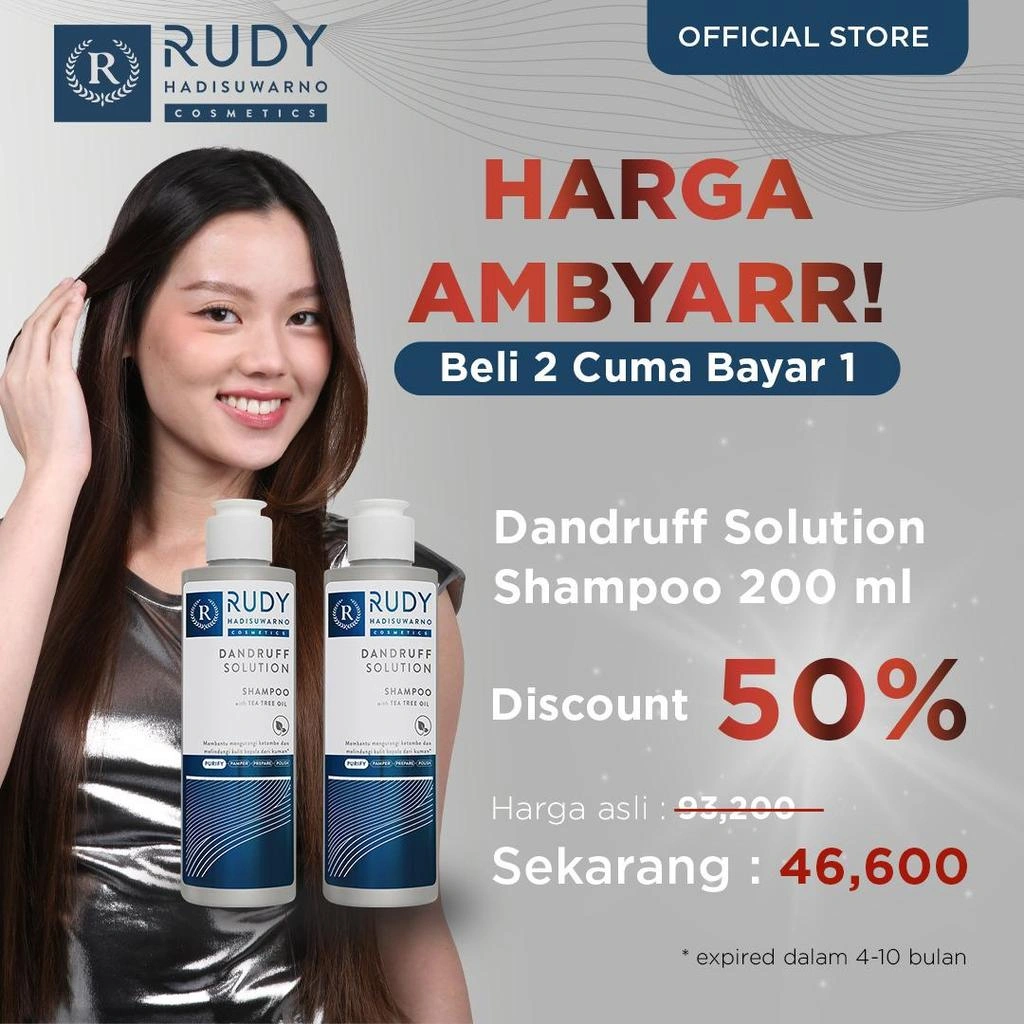[Near ED] Rudy Hadisuwarno Cosmetics Dandruff Solution Shampoo 200 ml (WH003)