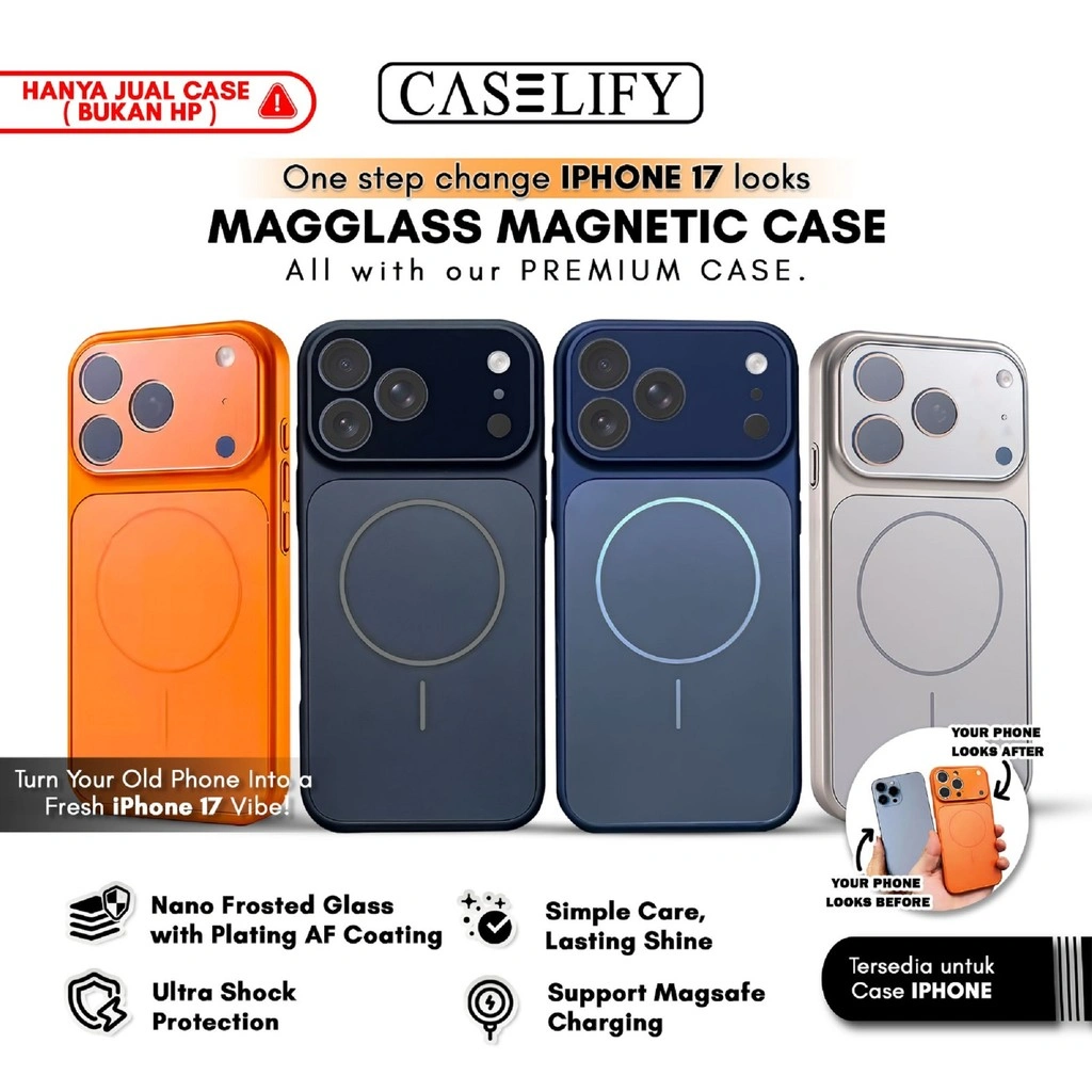 CASELIFY MagGlass Magnetic case compatible with iphone case 11 12 13 14 15 16 17 air pro plus max