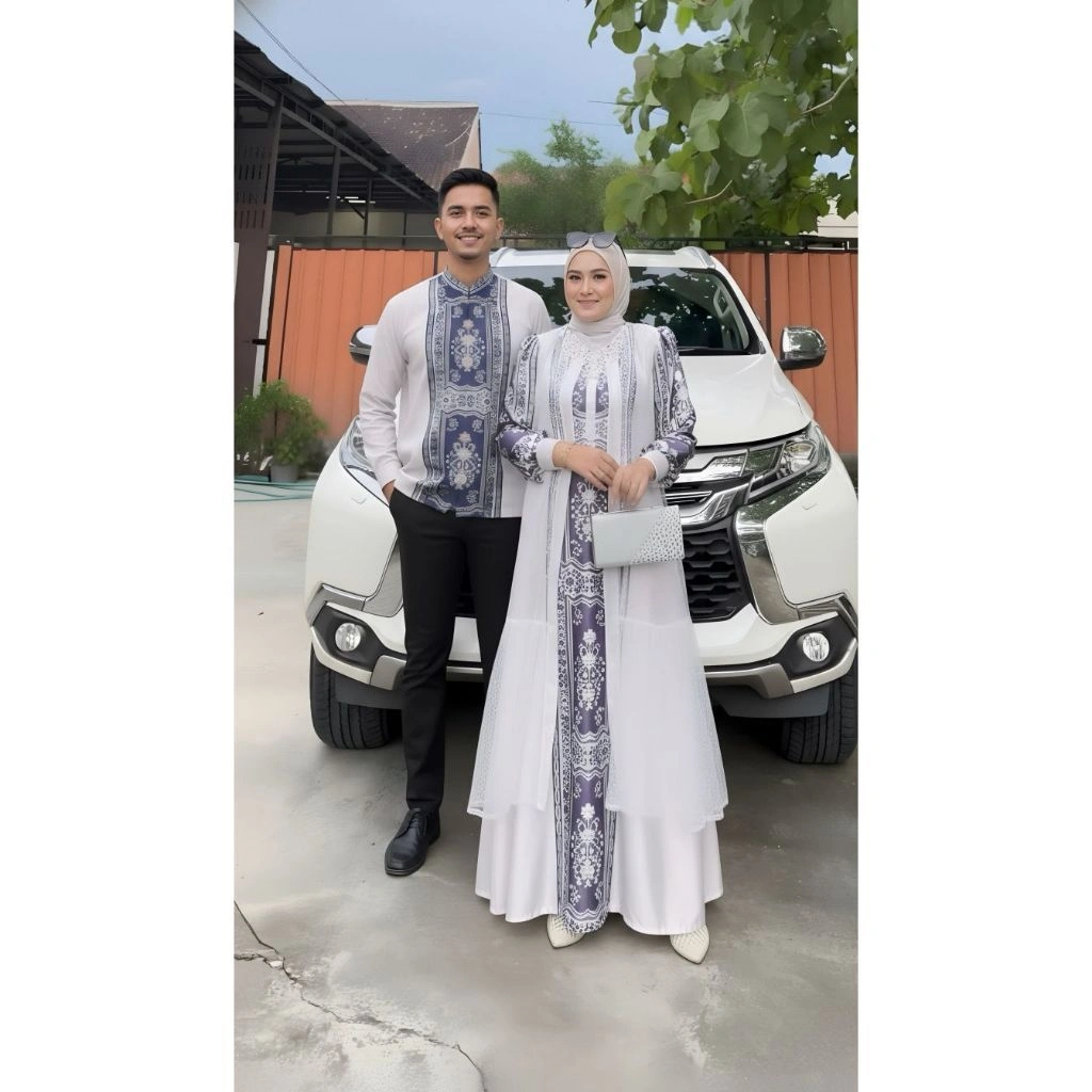 Davina Sarimbit Dewasa Gamis Dress Ibu Dan Koko Ayah M L XL