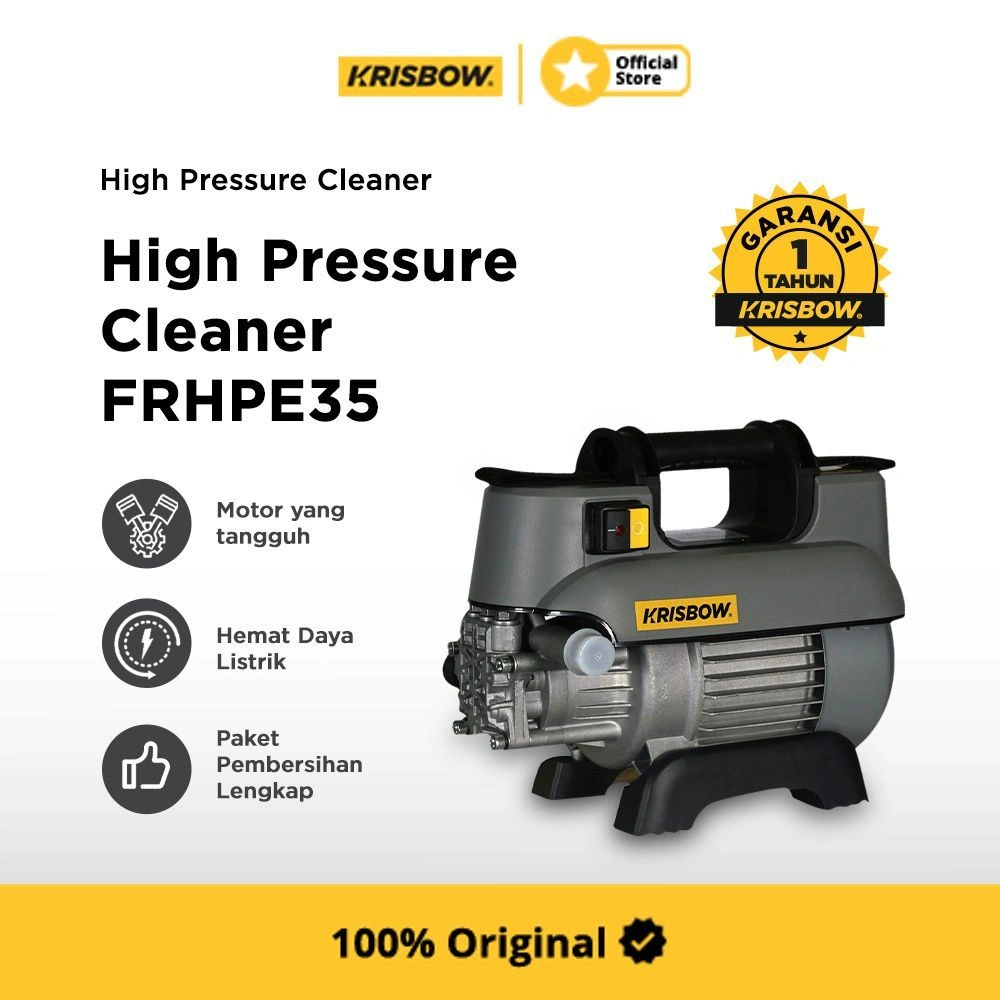 Krisbow High Pressure Cleaner Jet Cleaner 35 Bar Frhpe35 - Abu-Abu Alat Cuci AC Alat Cuci Motor Mesin Cuci AC Mesin Cuci Kendaraan Mesin Cuci Steam Serbaguna