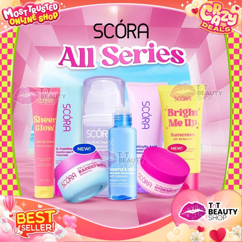 SCORA Moisturizer Gel 45ml 100ml | Face Wash Gentle | Sabun Cuci Muka & Pelembab Wajah | TnT Beauty