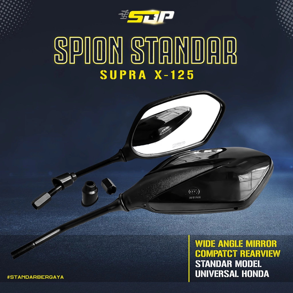 Spion Supra X 125 Standar Original Merk SDP Kaca Cembung Drat 14 Universal Motor Honda