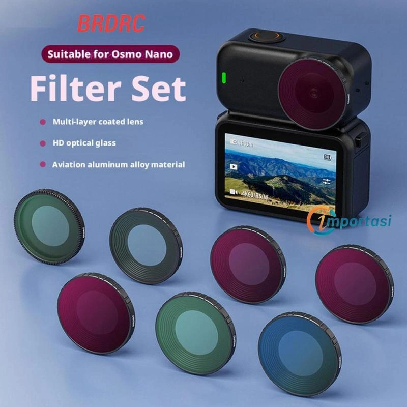 BRDRC Lens Filter CPL ND8 ND 16 ND32 Lensa for DJI OSMO NANO Optical Glass Kaca