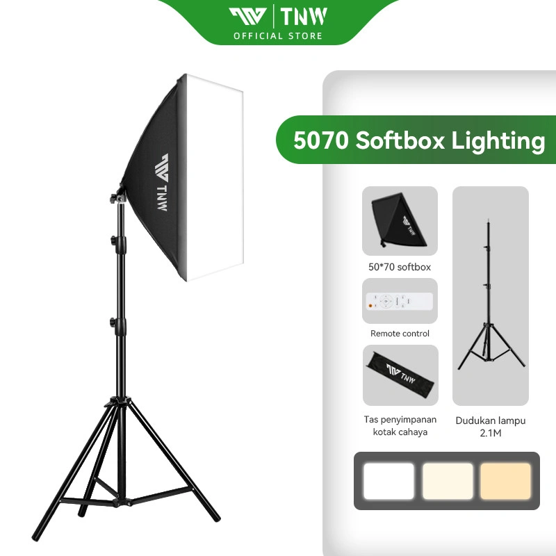 TNW Softbox Lighting Lampu Studio Lighting Fotografi Lampu 3 Suhu Warna Untuk Live/Studio/Foto/Video