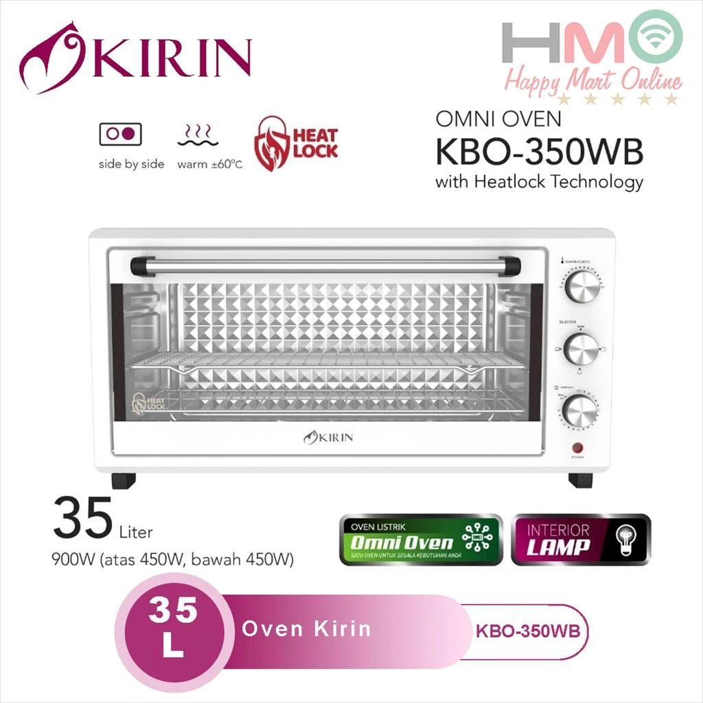 Kirin Oven 35 Liter KBO-350 Low Watt Pemanggang Omni Oven Wide Body Lebar Toaster 35L Kirin KBO 350 KBO350