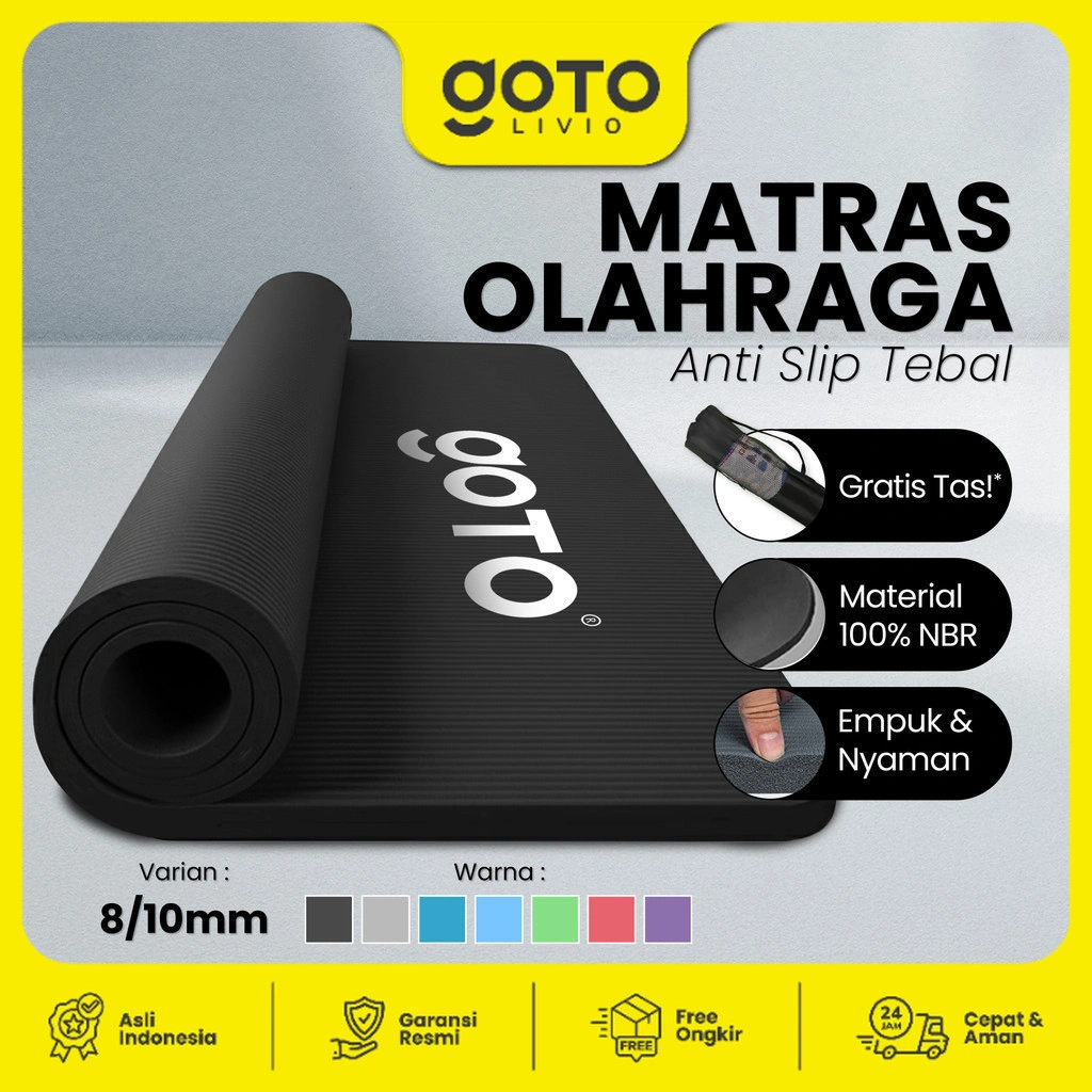 Goto NBR Yoga Mat 10mm Matras Alas Tebal Anti Slip