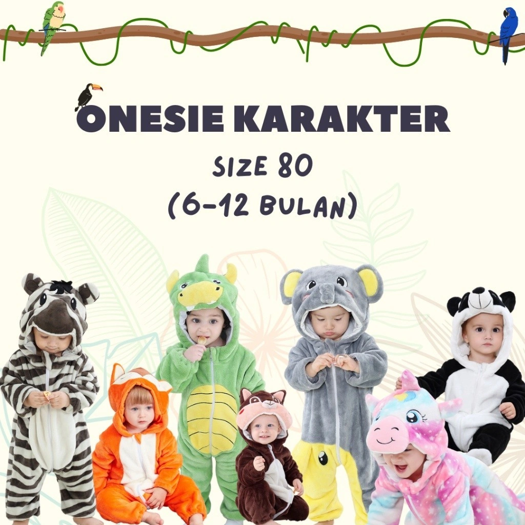 MINIBOO (6-12bulan) Onesie Karakter Kostum Anak Bayi Lucu Size 80