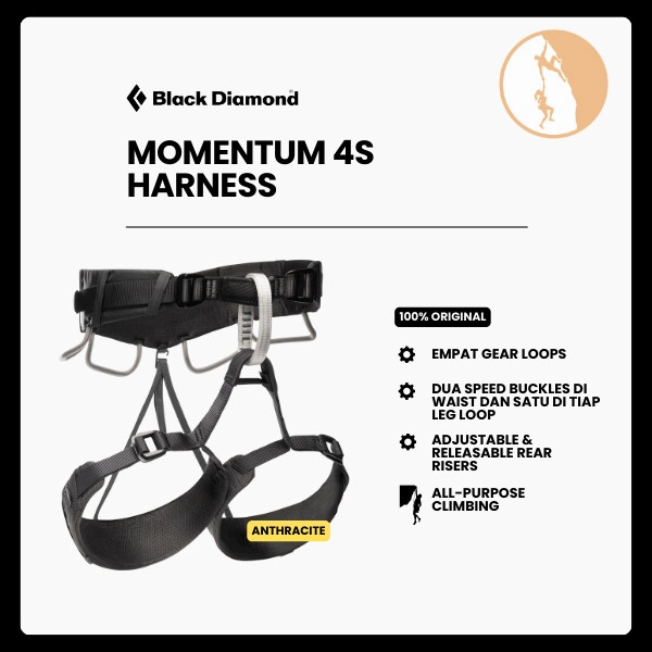 Harness Panjat Tebing - Black Diamond Momentum 4S Harness