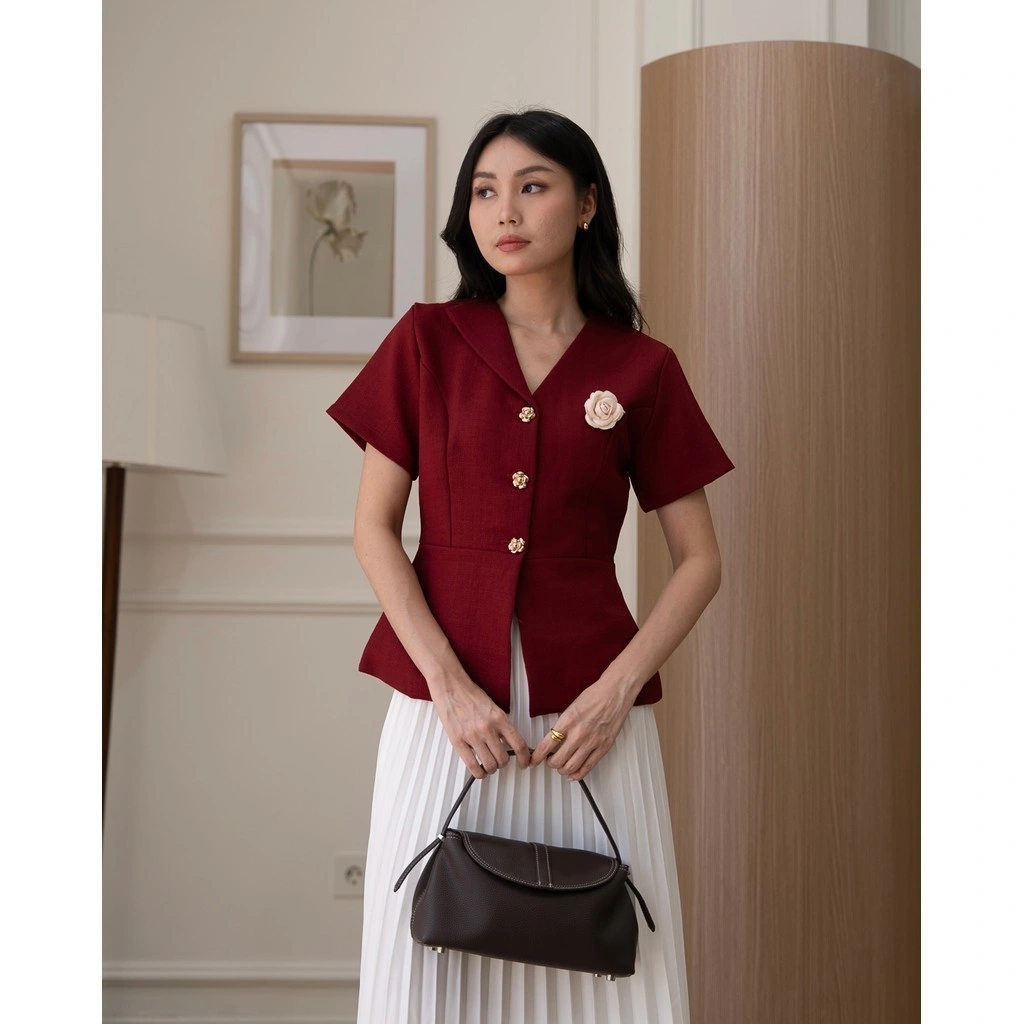 IWEARGRACIE - Esme Tweed Top / Blouse Wanita / Kemeja Wanita / Atasan Wanita / Top Wanita