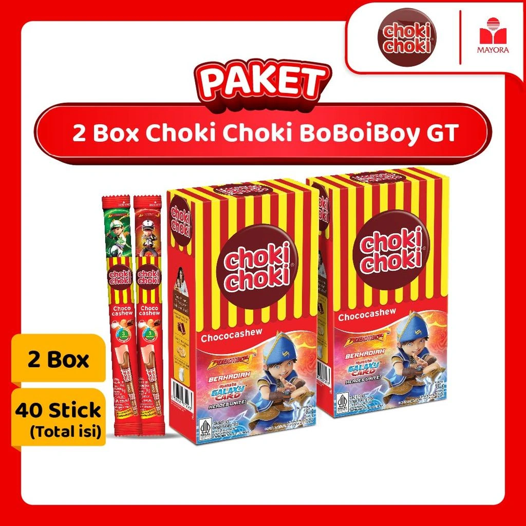 Paket 2 Box Choki Choki Cashew BoBoiBoy GT