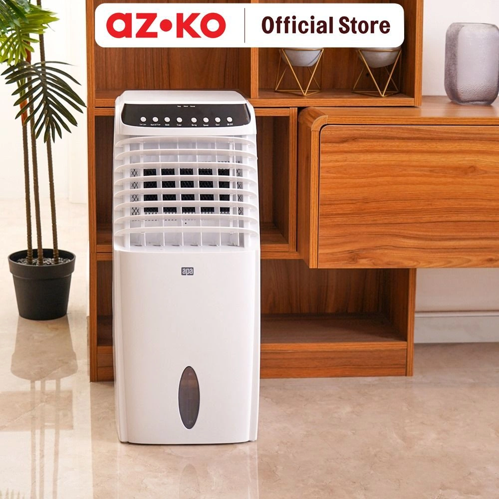 AZKO Apa 10 ltr Air Cooler 1200cmh - Putih Ice Conditioner Pendingin Ruangan Penyejuk Udara Kipas Angin Evaporasi Cooling Fan Dengan Ice Box