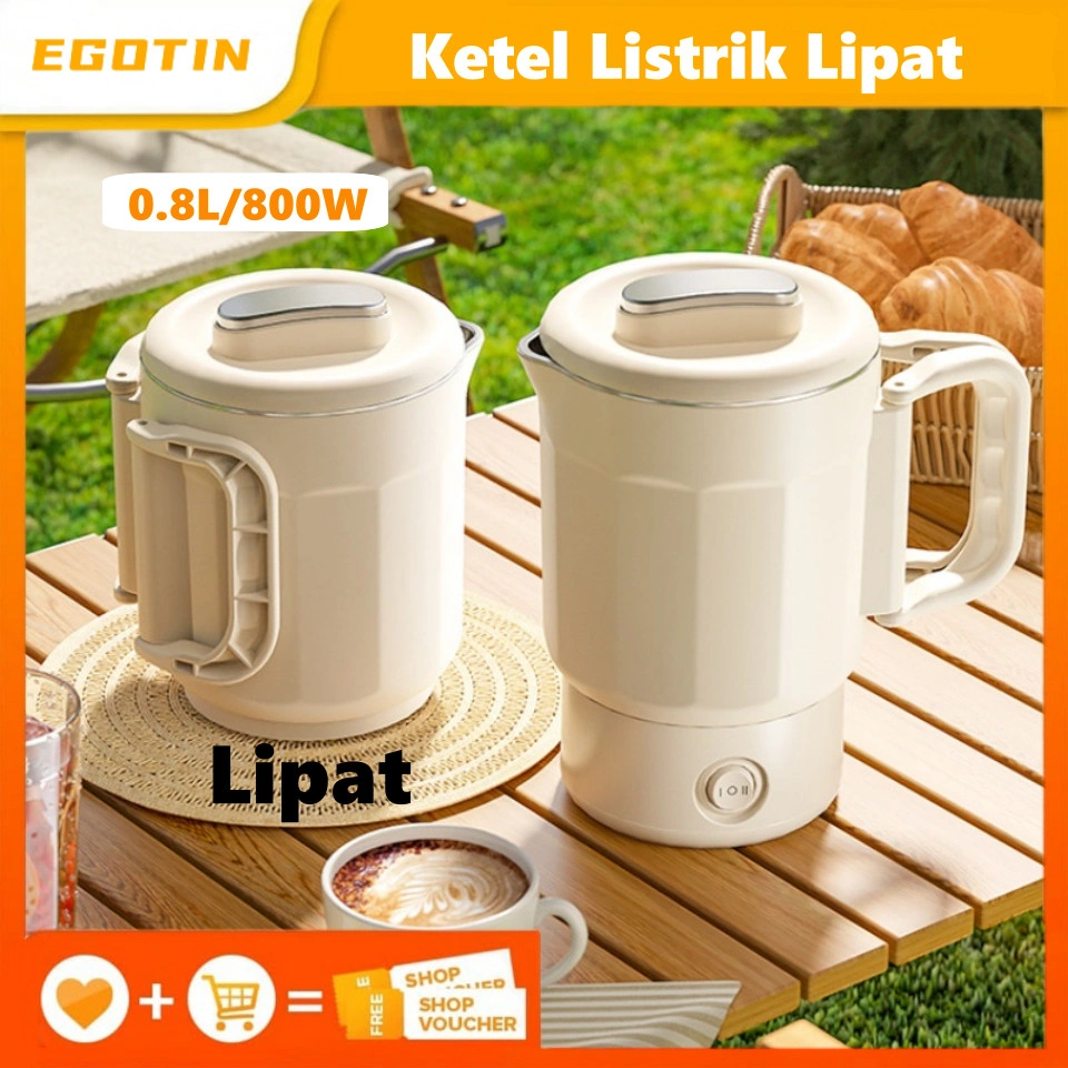 EGOTIN Ketel Listrik Lipat Portable Untuk Perjalanan & Rumah | Multifungsi Bisa Rebus Air Masak Lipat Teko