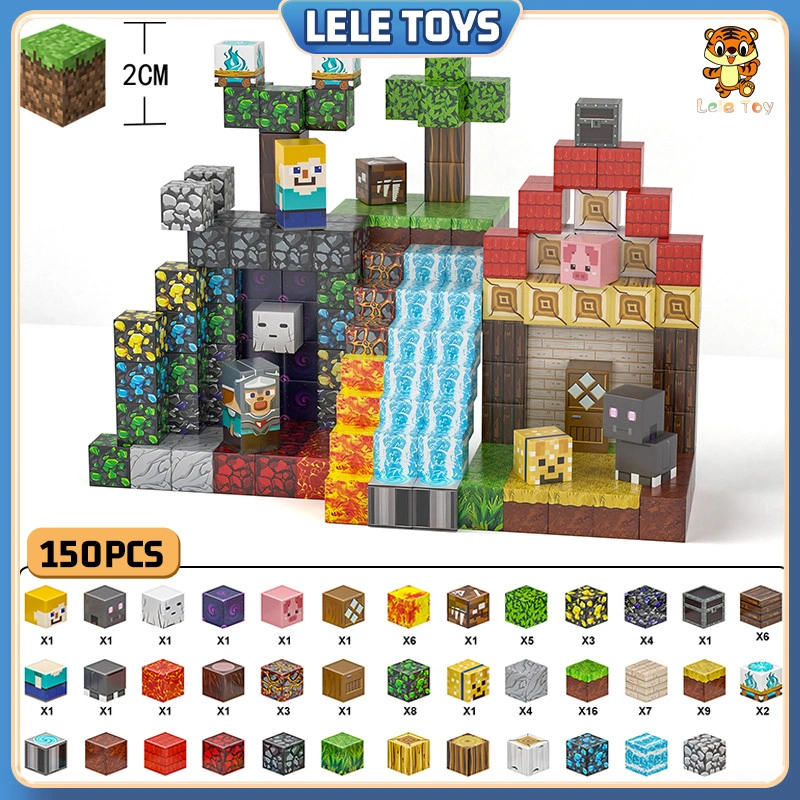 Leletoys Blok Bangunan Magnetik Blok Bangunan Kreatif Mainan Pendidikan Anak Blok Bangunan Magnetik Set Boneka