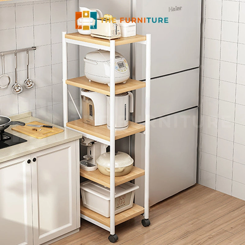 The Furniture - Rak Penyimpanan Susun 4/5 Tingkat Besi Rack Dapur Microwave Kamar Mandi Rak