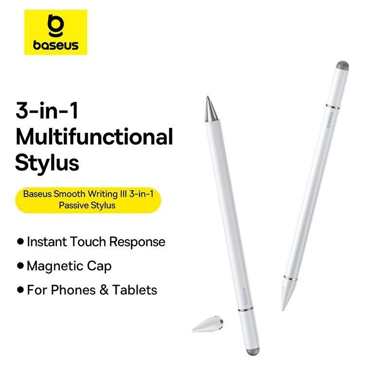 Baseus Smooth Writing III 3-in-1 Passive Stylus Magnetic Pen Ipad Phone Android Iphone