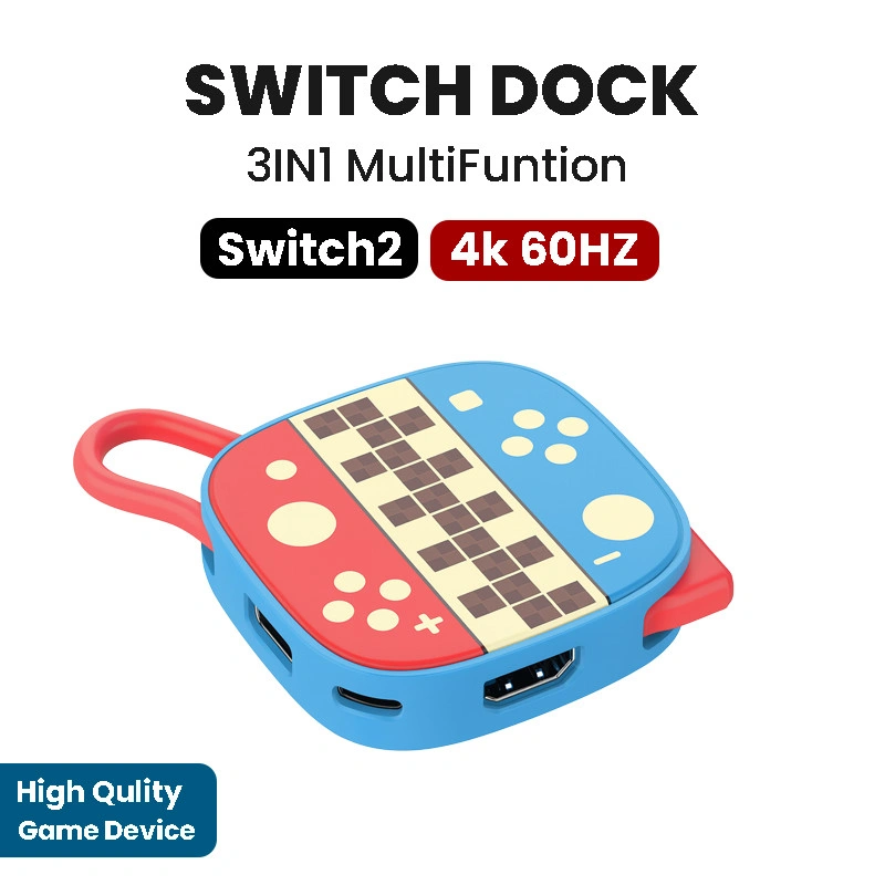 EasyPlay Switch2  3in1 USB C Hub Docking Station PD 100W HDMI 4K@60Hz for Nintendo Switch 2, Laptops, Tablets, Phones
