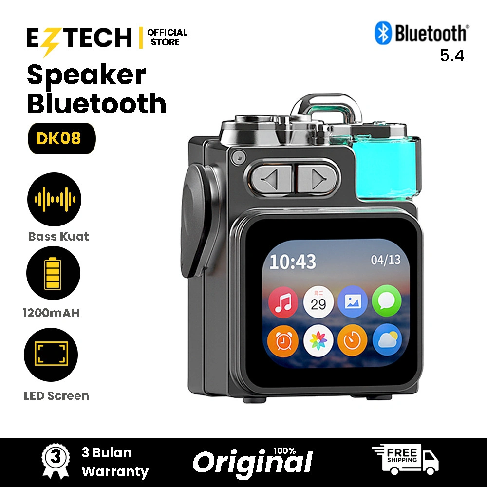 EZTECH Bluetooth Speaker Mini Bass LED Display DK081 Speaker Komputer RGB  Bluetooth 5.4