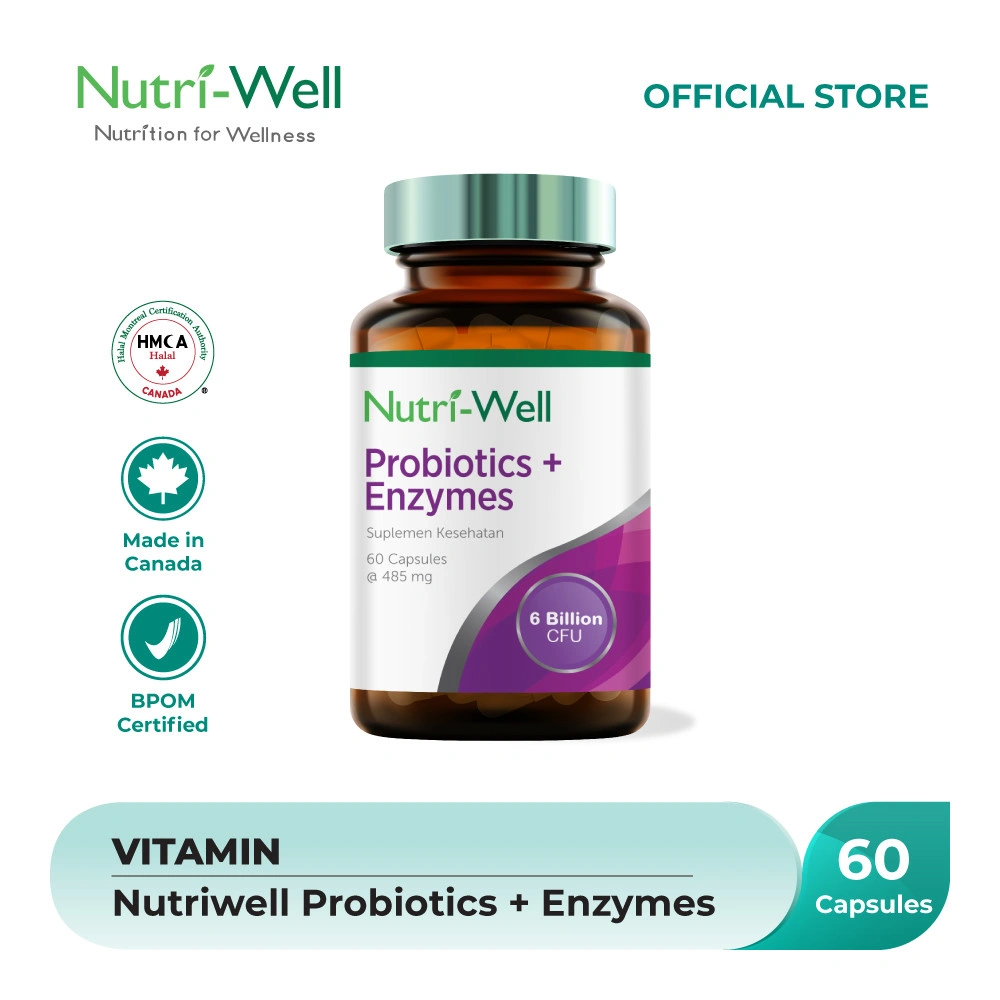 Nutriwell Probiotics + Enzymes - 60 Capsules