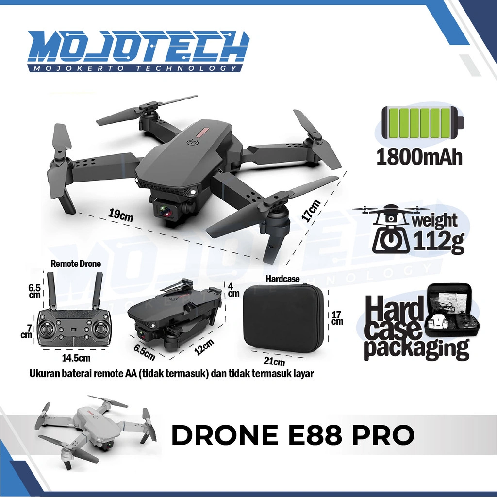 Drone E88pro 4K kamera Ultra HD Foldable Drone Lipat Single Camera