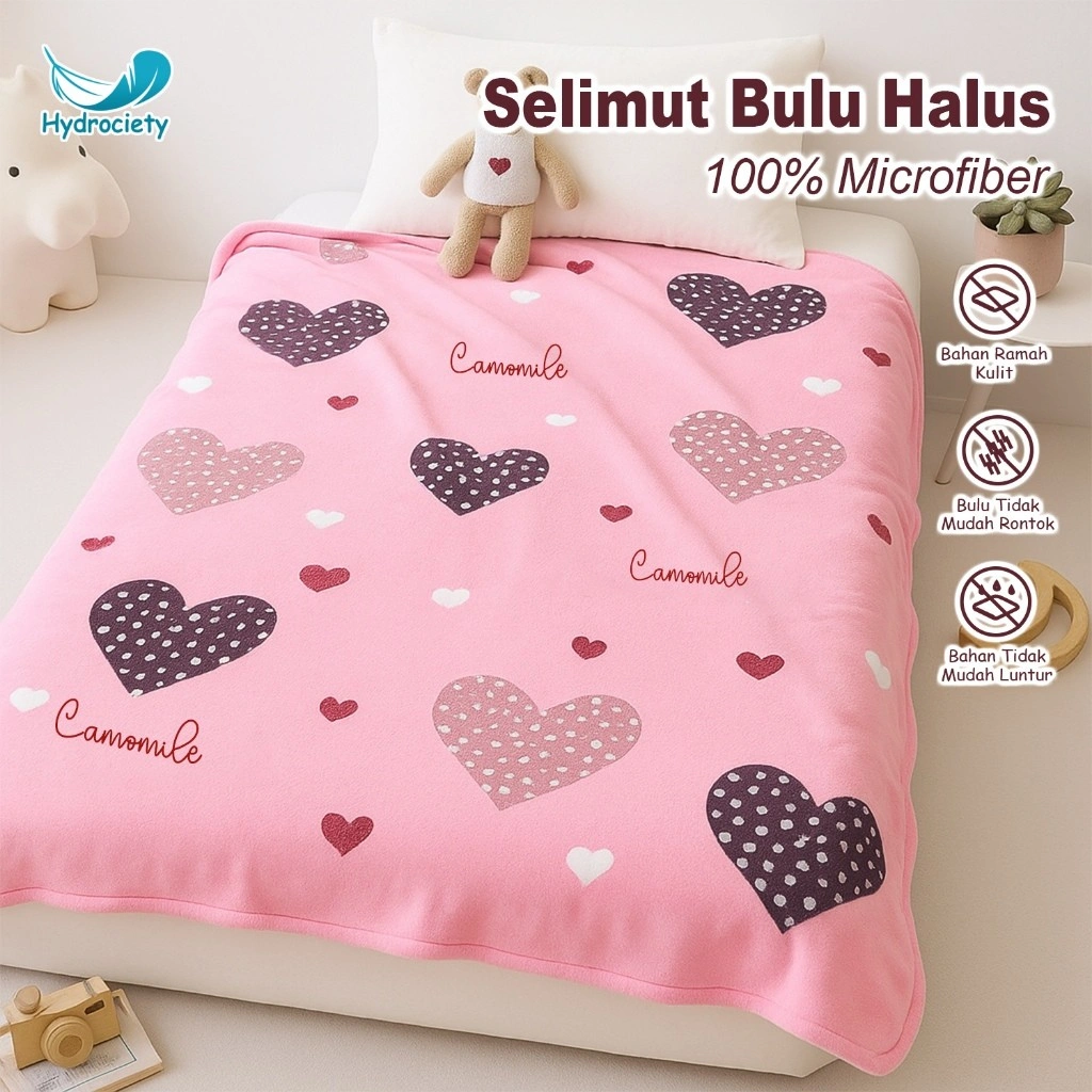 Hydrociety - Selimut Anak Bulu Halus 100x175cm Motif Karakter Poliester Premium Lembut - XS-1B