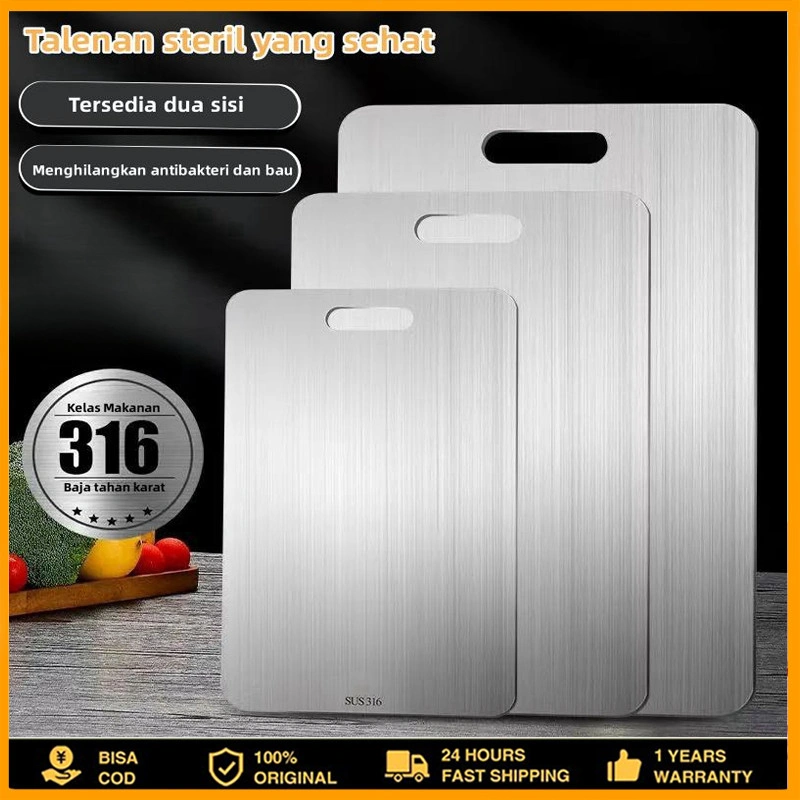 Talenan Stainless Stell 316 Tatakan Memotong Higienis Anti Karat Talenan Anti Bakteri Cutting Board