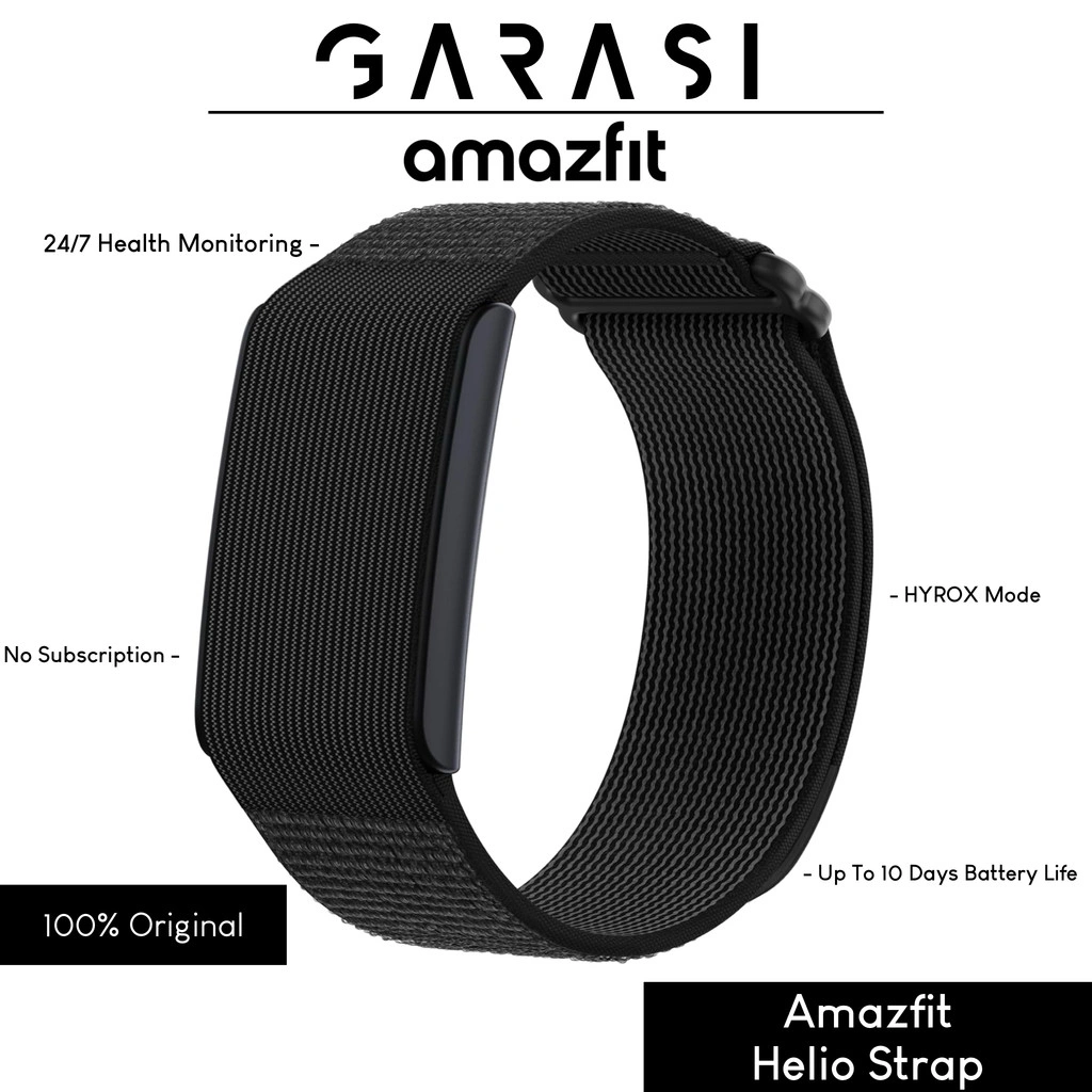 Amazfit Helio Strap Fitness Tracker Wristband, 24/7 Activity & Sleep Tracker with Heart Rate, 10 Days Battery, 27 Sports Modes, Strength Training, Hyrox Race, Subscription Free for Android & iPhone