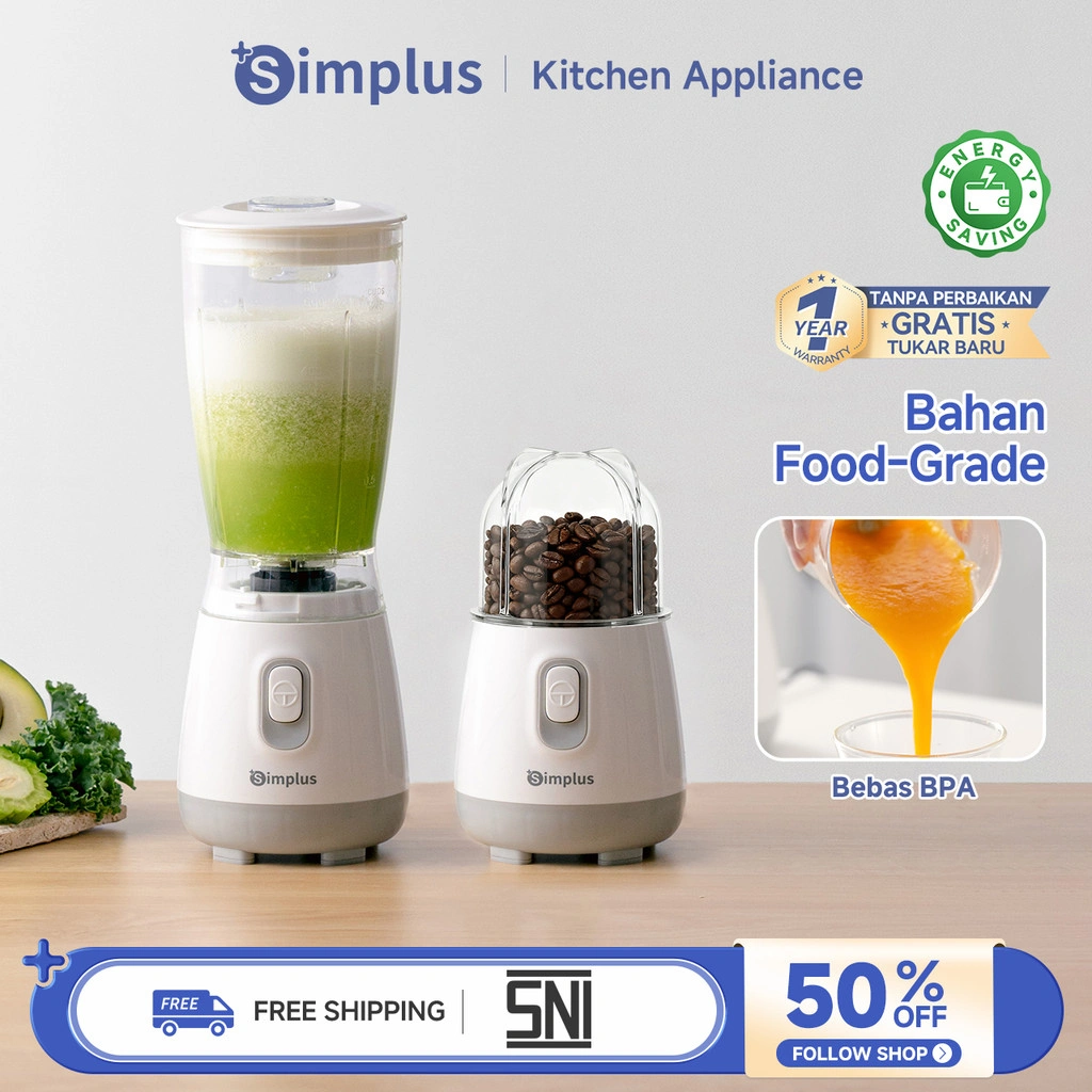 Simplus Blender Multifungsi 250W Kapasitas 600ml Juicer Portable + Cangkir Penggiling