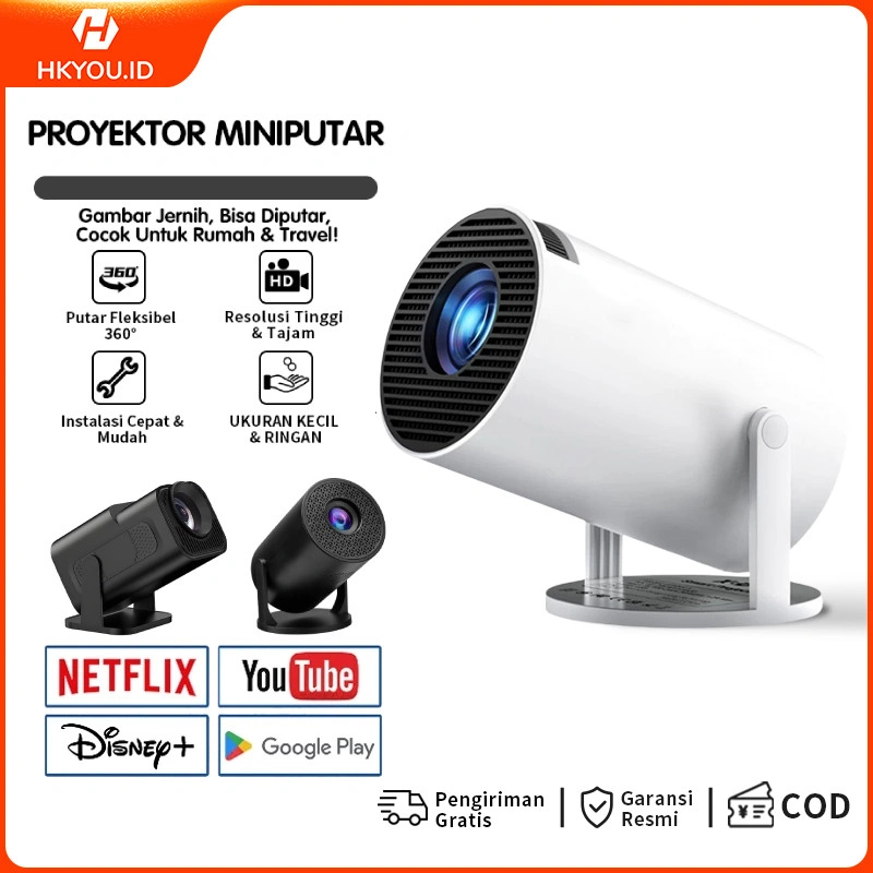 Proyektor 4K HD Wifi6 Android 11 Home Theater Proyektor Portabel Luar Ruangan Layar Rumah Kamar Tidur Dinding Sistem Home Theater Pintar Garansi Satu Tahun
