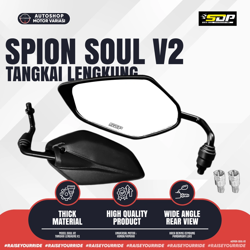 Spion Motor Mio Soul X1 Kaca Cembung Drat 14 Universal Yamaha Honda
