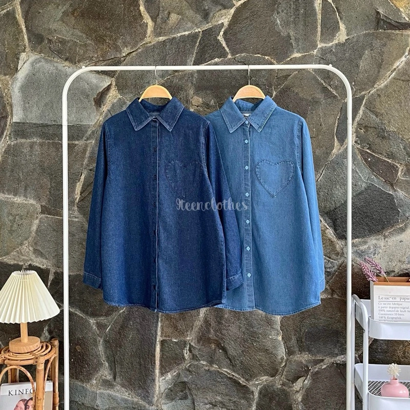 Denim Love Top | Kemeja Denim | Kemeja Jeans