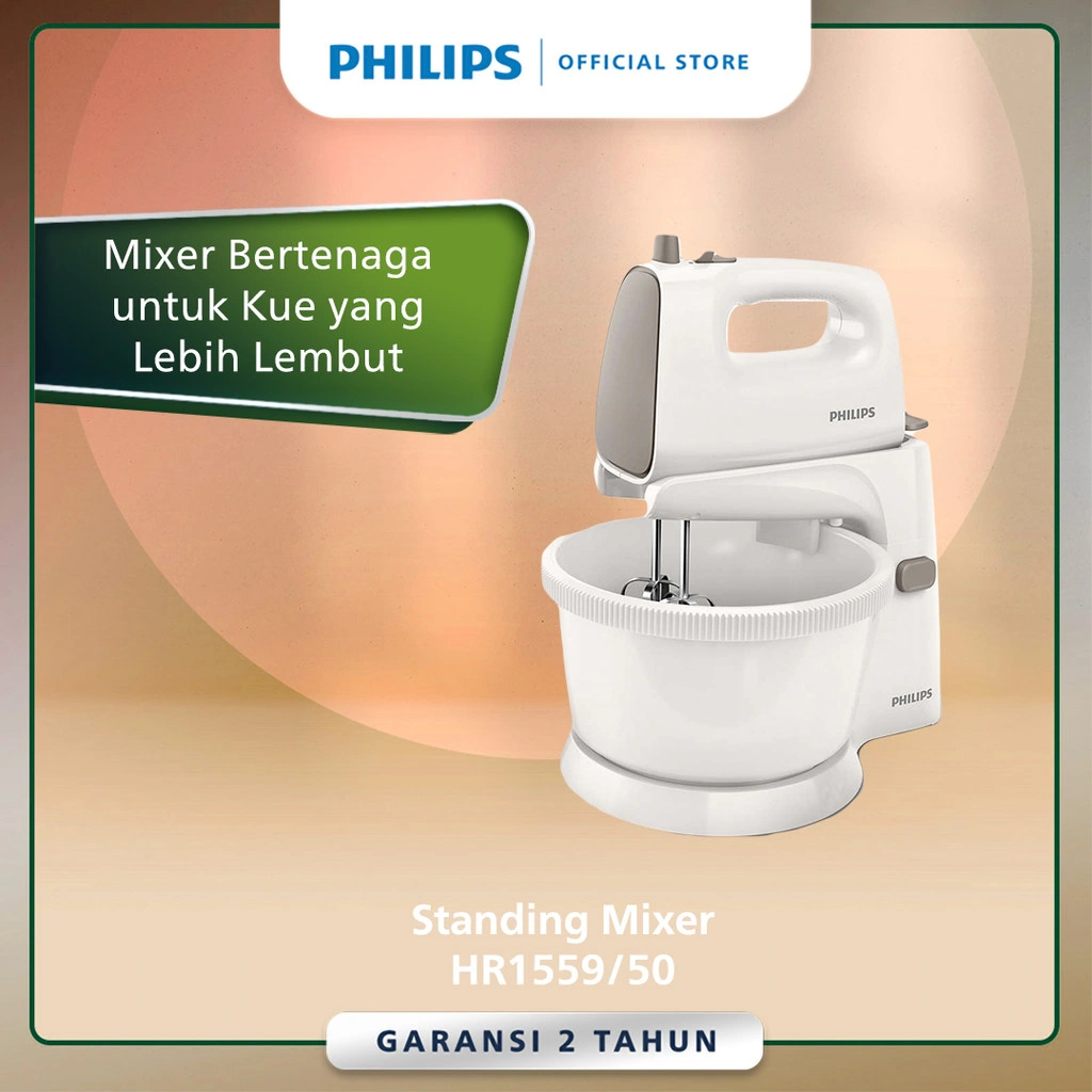 Mixer Philips -  2 Liter - HR1559/50 - Stand Mixer -  Mikser Philips - Mixer Pencampur - Mixer Kue - Abu abu
