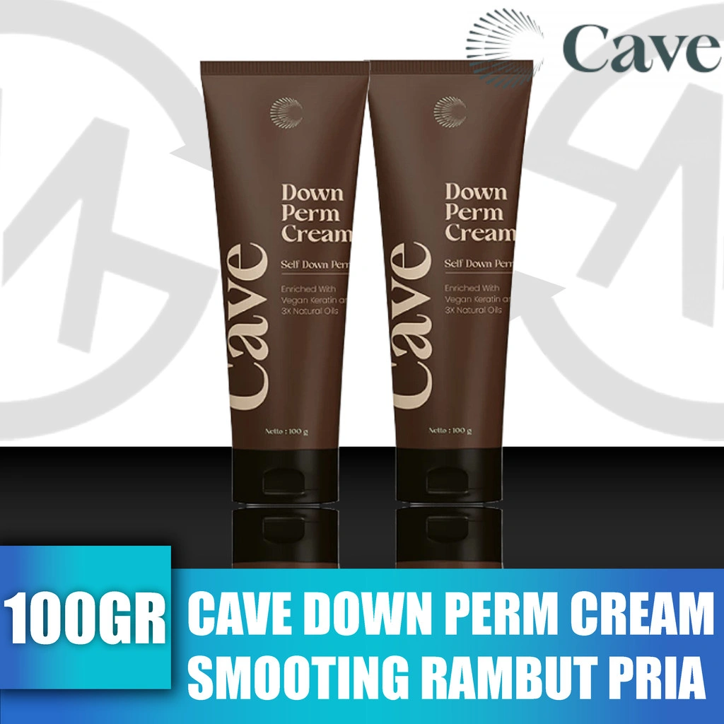 [Bundle 2 PCS] Cave Down Perm Cream 100 gr - Gel Down Penata dan Smooting untuk Styling Rambut Pria