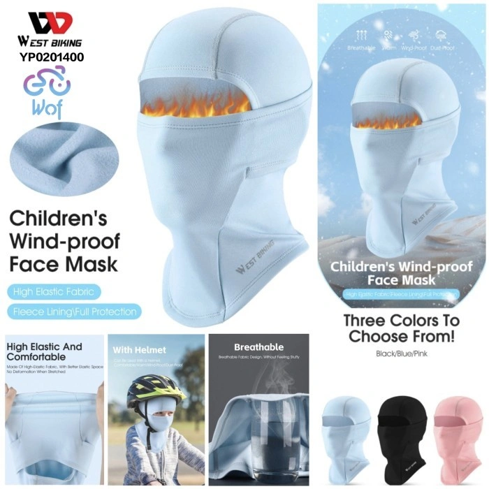 WEST BIKING Kids 400 Masker Wajah Anak Face Mask Balaclava Sepeda Motor Bike YP0201400 Children Teenager Cycling Cap Warm Winter Outdoor Sport Headgear Bike Balaclava Neck Warmer Ski Bicycle Running Hat