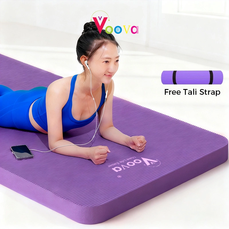 VOOVA Yoga Mat NBR/ Matras Yoga Anti Slip/ Matras Yoga Anti Slip/ Karpet Olahraga Tebal 8/10mm/ Gym Mat